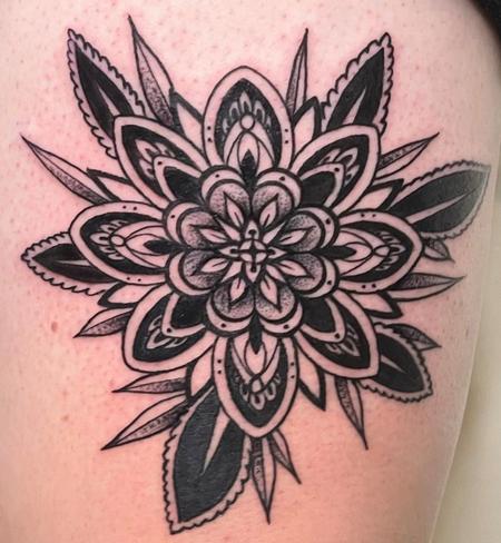 Tattoos - Brennan Walker Black-Line Mandala - 144843